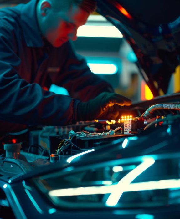 A technician is performing a diagnostic test on cars electronics